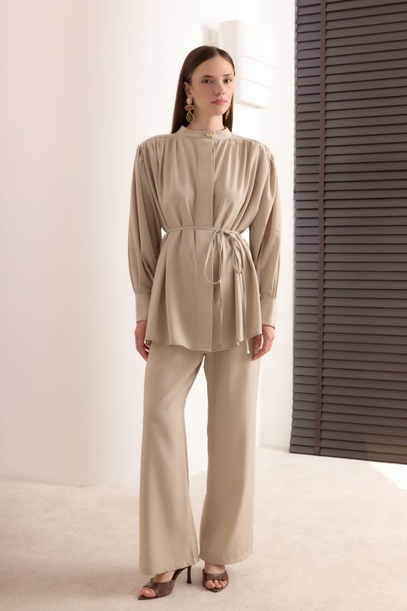 Elisa Schulterdetail-Set – Beige