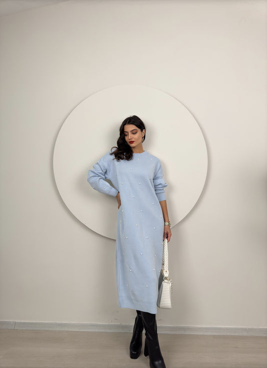 Perlenstrickkleid