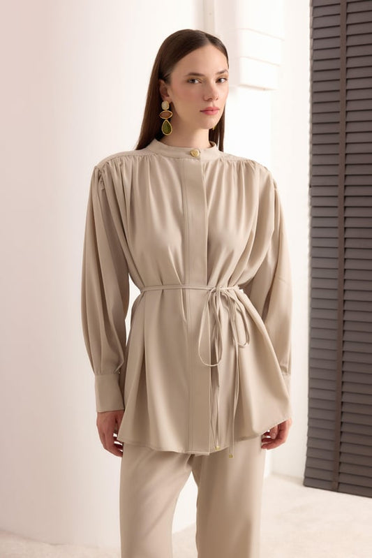 Elisa Schulterdetail-Set – Beige