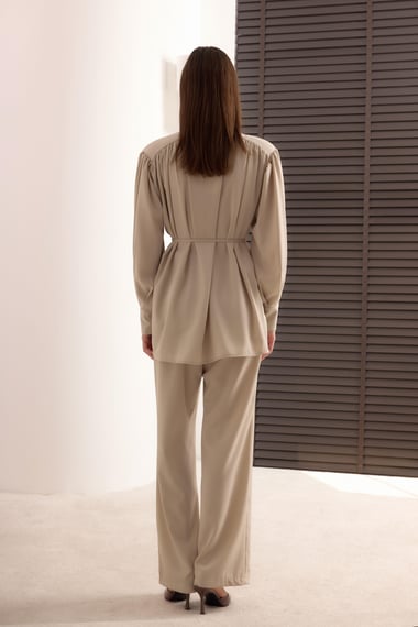 Elisa Schulterdetail-Set – Beige