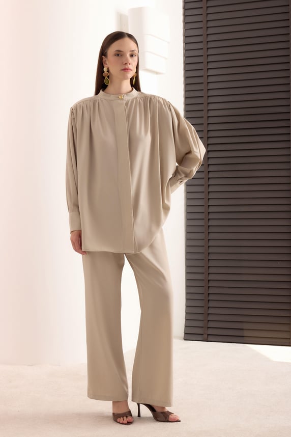 Elisa Schulterdetail-Set – Beige